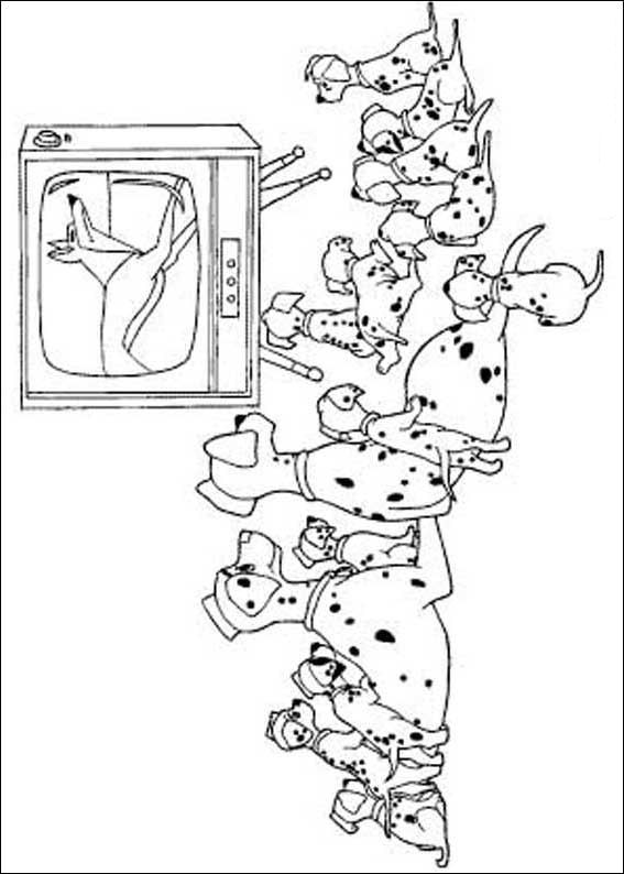 Plansa de colorat cu 102 Dalmatieni 120 25